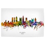 artboxONE Poster 30x20 cm Städte Atlanta Georgia Skyline txt - Bild Atlanta Cityscape Georgia