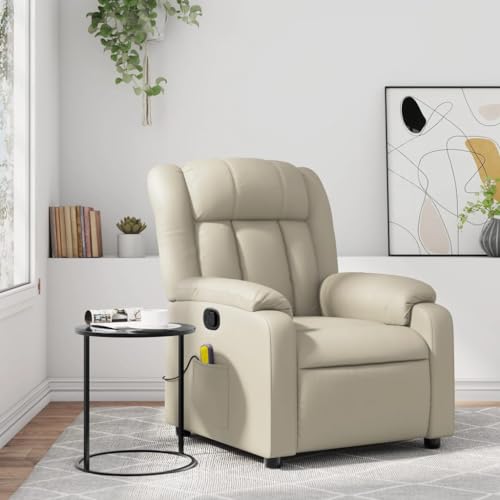 LAPOOH Sillón reclinable de Masaje Cuero sintético Crema, Sillón De Relax, Sillon Masaje Relax, Sillon Relax Electrico, Hogar Sillon Relax, Sillones Comodos, Sofa Tantra - 373568
