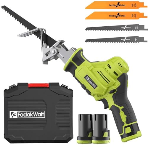 Cordless Reciprocating Saw, 2700RPM Variable Speed with Tool-Free Blade Change, 2 x 2.0Ah Batteries, 4 Blades for Wood/Metal Cutting, Compact & Lightweight with LED Light(Not Included Fast Charger 1 Cordless Reciprocating Saw, 2700RPM Variable Speed with Tool-Free Blade Change, 2 x 2.0Ah Batteries, 4 Blades for Wood/Metal Cutting, Compact & Lightweight with LED Light(Not Included Fast Charger