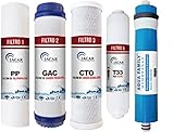 JACAR - Membrane Pack + Filtri per osmosi inversa con 5 stadi universali | Compatibile con tutti i sistemi di osmosi | Ricambi filtri osmosi | Depuratore acqua osmosi depuratore acqua osmosi inversa