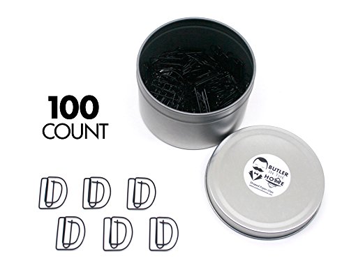 Butler in the Home A-Z & 0-9 Paper Clips, 100 Count, Black