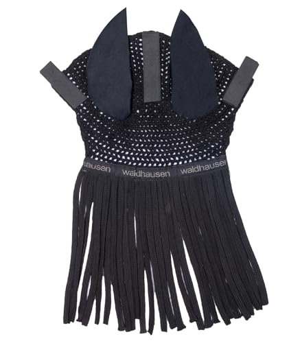 Waldhausen Fliegenohren mit Fransen, schwarz, WB