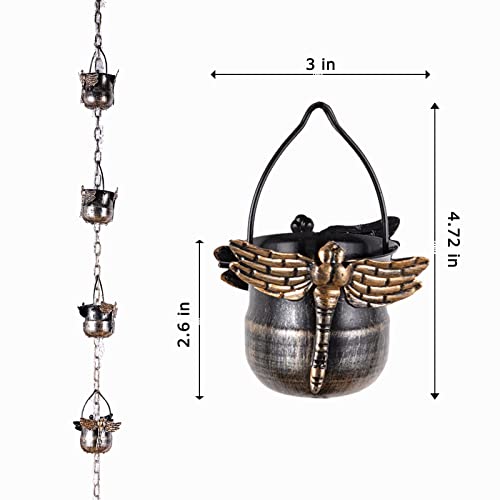 Smoonnf Rain Chains,8.5 Feet Length,Dragonfly Rain Chain,Rain Chains For Outside (Brown) #TOP1