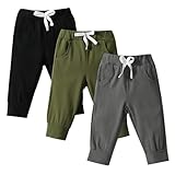 DREAM BUS Pack of 3 Toddler Jogger Pants with Pocket Toddler Boy Sweatpants Baby Boy Pants Infant Newborn Leggings