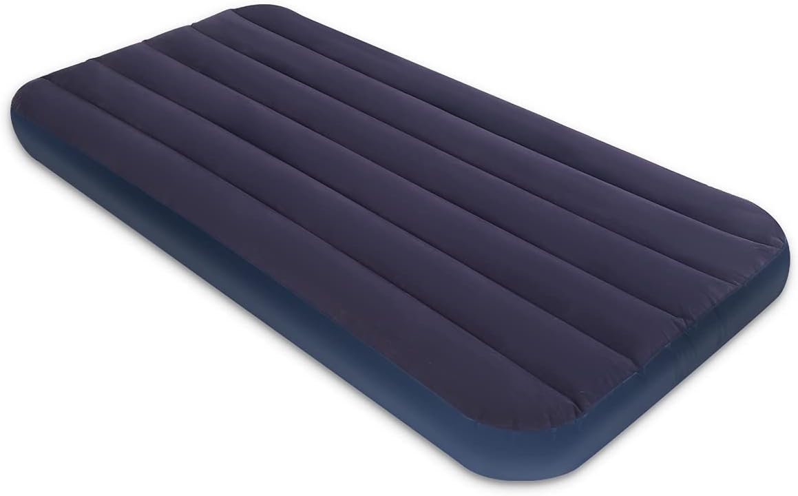 Twin Size Air Mattress for Tents - Portable Navy Line Blow Up Bed with Flocked top - Single Foldable Inflatable Bed for Car Camping Home Travel Backpacking
