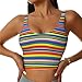 OXJOIIS Women Girls Yoga Bras U-Shaped Back Comfortable Sweat Vest with Pads Elastic Sportswear for Gym Fitness, for Mexican Blanket Stripes