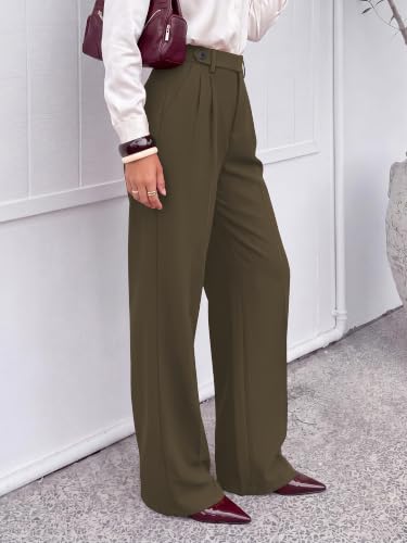 KIRUNDO Wide Leg Pants for Women 2026 High Waisted Side Button Trousers - image 7