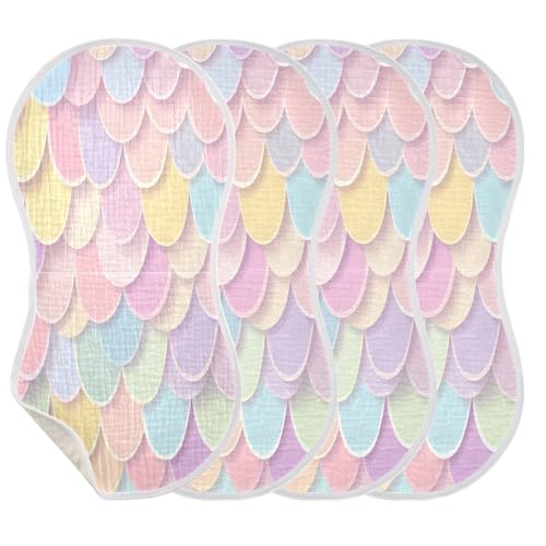 Scales Plant Burp Cloths Cotton Baby Washcloths,Large 22x11in Burping Cloth Absorbent and Soft for Newborn Baby Boys and Girls,4 Pack3