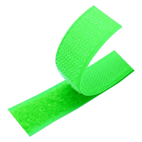 Cinta de velcro para coser, Cinta de gancho y bucle for coser, no adhesiva, nailon, verde fluorescente, 25 mm x 5 yardas