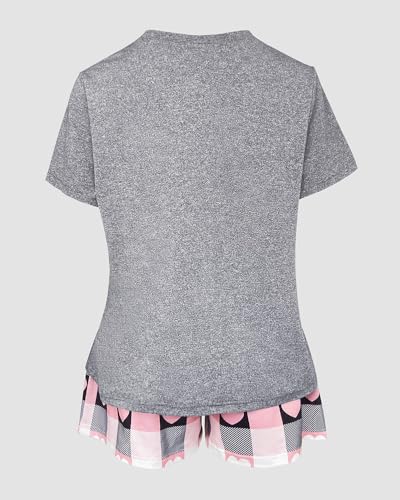 Image of CHICME Pajamas Set for Women 2 Piece Pjs Lounge Set Soft Short Sleeve Tops and Sleep Shorts with Pocket
