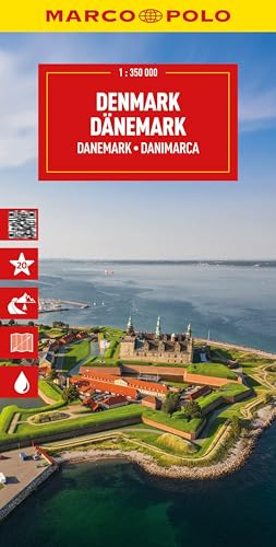 Denmark Marco Polo Map: Straßenkarte und Autokarte mit sehenswerten Strecken, Highlights und digitaler Erweiterung: wegenkaart 1:350.000