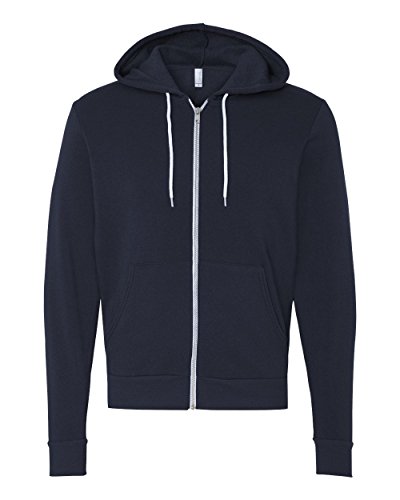 Canvas Unixex Zip-up Polycotton Fleece Hooded Sweatshirt/Hoodie (M) (Navy Blue)