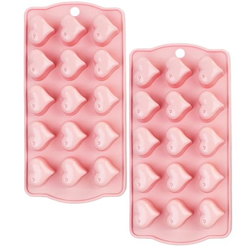 2 Packs Silicone Molds for Chocolate,Food Grade no-stick Baking, Halloween Heart Silicone Molds for Chocolate, Candy, Jelly, Ice Cube