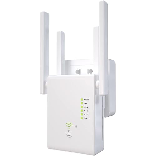 2022 WiFi Extender 1200Mbps WiFi Signal Booster for Home 6000 Sq.ft and 35 Devices, Dual Band 2.4G/5G Outdoor Signal Amplifier with Ethernet Port