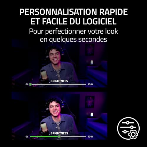 Razer Kiyo V2 X - Webcam Full HD 1080p, 60 FPS pour Les créateurs - Autofocus Rapide - Objectif Grand Angle - Micro intégré - Compatible avec Open Broadcaster Software et Xsplit | Blanc