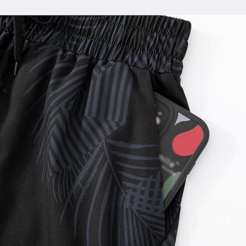 Men's -Layer Quick Drying Swim Trunks, Oversized Loose Sun Protection Beach Pants4