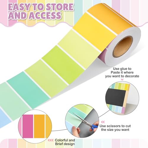 Zonon 65ft Bright Color Stripe Bulletin Board Borders Classroom Bulletin Boards Decorations Stripe Straight Border Trim for School Chalkboard Office Back to School Wall Decor by Zonon - Image 3