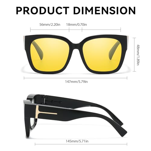 Image of SIPHEW Blue Light Blocking Fit Over Glasses for Women, Fashion Computer Gaming Phone TV Glasses Anti Eyestrain, Sleep Better