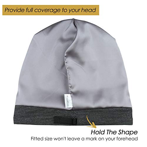 Image of Satin Lined Sleep Slouchy Cap Curly Girl Slap Headwear Gifts For Frizzy Hair Women