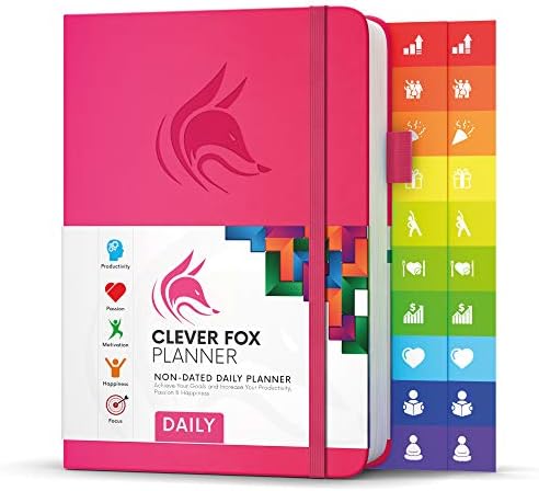 Clever Fox Planner Daily  Best Agenda & Daily Calendar to Boost Productivity & Hit Your Goals  Gratitude Journal Personal Daily Organizer  14.5x21cm, Lasts 6 Months, Undated, Dark Blue
