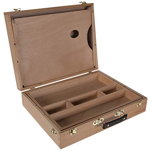 Master's Touch Art Set - All Media Artist Supply Box for All Media Artists - Briefcase Style Unfinished Wooden Artist St