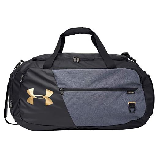 Under Armour Undeniable Duffle 4.0 Gym Bag, Black (003)/Metallic Gold Luster, Large