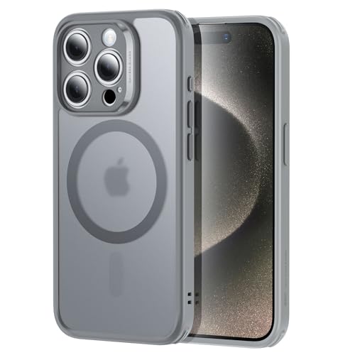 Image of ESR TPU for iPhone 15 Pro Max Case(5 in 1) Set,Translucent Matte Case with Screen Protector&Camera Lens Protectors,Compatible with Magsafe,Military-Grade Protection,Classic Series,Frosted Gray