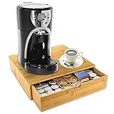 k cup holder storage drawer,kcup k cup espresso coffee pod holder,tea bag organizer - bamboo counter...