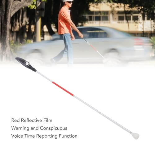 Topyond Folding Guide Cane for Blind People, Electronic Voice Obstacle Avoidance with Reflective Red Film, Compact, Adjustable Tip, Ultrasonic Detection, Travel Safety by Topyond - Image 8