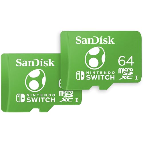 SANDISK 64GB microSD Card, Yoshi Edition, 2-Pack by SanDisk - Used condition - CA$64.16