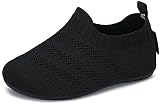 SAGUARO Kinder Hausschuhe Mädchen Jungen Barfußschuhe Leicht rutschfest Kleinkinder Lauflernschuhe Weich Flexibel Badeschuhe für Frühling Sommer, Bleigrau 22/23 EU