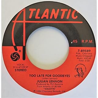 JULIAN LENNON 45 RPM Too Late For Goodbyes / Let Me Be - Les Beatles, Paul McCartney, John Lennon, RIngo Starr, George Harrison JULIAN LENNON 45 RPM Too Late For Goodbyes / Let Me Be – Image 3