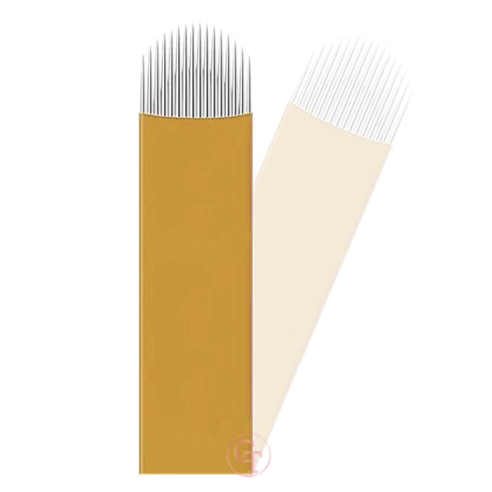 50 agujas de microblading de 0,18 mm en forma de U, 18 pines, desechables, para maquillaje permanente, ideales para tatuajes. Pluma manual (TB-PDH Blades-0.18mm U18-50pcs)