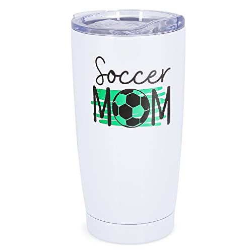 Dicksons SSTUMW-88 Mint Green 20 ounce Stainless Steel Travel Tumbler Mug with Lid Mug with Lid, Soccer Mom