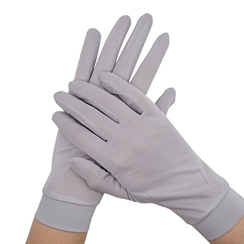 Maymii Women's 100% Pure Mulberry Silk Gloves Liner Glove Inner Ski Bike Cycle Gloves – For Driving, Fashion, Sun And Cold Protection (Gray) #TOP1