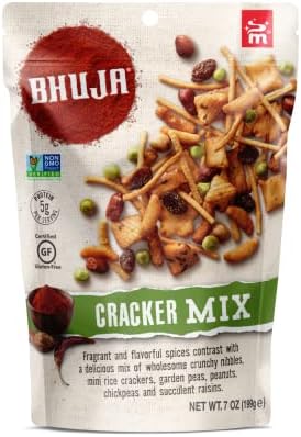 Majans Bhuja Gluten Free Snack Mix, Non-GMO | No Preservatives | Vegetarian Friendly | No Artificial Colors or Flavors, Cracker Mix, 7 Ounce (Pack of 6)