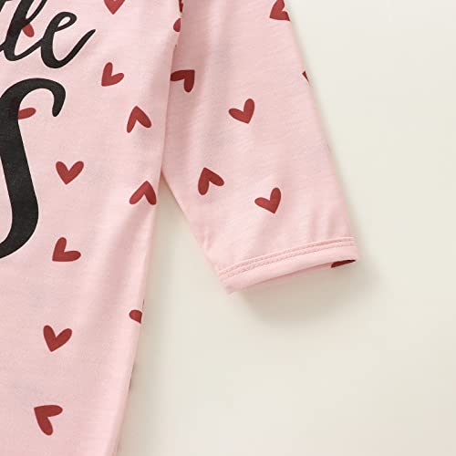 Newborn Baby Girl Little Sister Sleeper Gown Stripe Long Sleeve Nightgown Outfit4