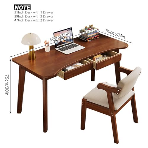 Bureau d'écriture en chêne compact de 78,7 cm pour optimiser les petits espaces