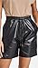 RTA Women's Camden Leather Shorts, Black, Large