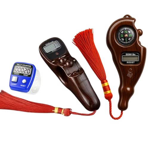 Image of 3PC Mantra Jaap Digital Tally Counting with Compass Machine Finger Unique Design & Naam Jap Portable Hand Finger Counting Machine Digital Finger Ring Chant Device (Pack of Combo 3PC)