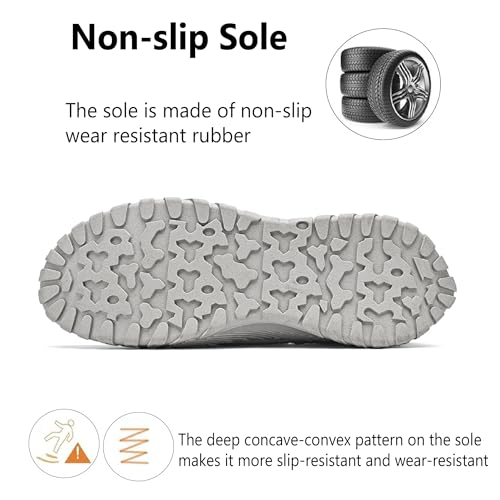 Asifn Mens Mesh Loafers Outdoor Lightweight Hiking Breathable Comfortable Work Shoes Non-Slip Driving Casual4