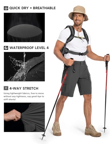 Moosehill Men's Hiking Cargo Shorts Quick Dry Work Shorts for Men Casual Tactical with 7 Pockets Waterproof No Belt - Image 5