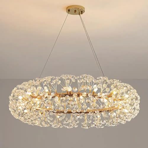 Image of Modern Tree Branches Chandeliers Gold Luxury Round Raindrop Pendant Light Fixture Tassel Ceiling Hanging Light for Dining Room Bedroom Living Room Entryway (ADW-Tree branches-800MM)