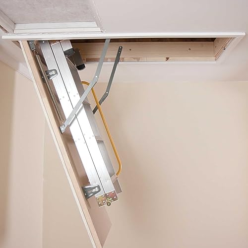 Nuvo Iron Aluminum Pull Down Attic Ladder for Openings of 22.5" x 54" & up to 10' High Ceilings - Thumbnail 4