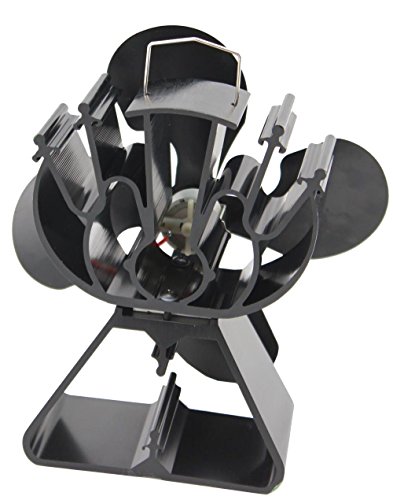 Der wärmebetriebene 4-Blatt-Herdventilator von VODA für Holz-/Holzbrenner/Kamin sorgt für 80 % mehr warme Luft als ein 2-Blatt-Ventilator – umweltfreundlich