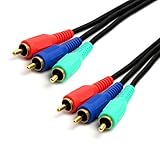 Cable Builders 6FT Component Video Cable RGB Red Green Blue for HDTV DVD VCR 3 RCA 6 FT 6' 6 Foot 6 Feet Cheap Value Black Friday November Cyber Monday Sale
