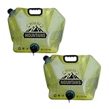 2 Pack Collapsible Water Container, 8L/2Gal Foldable Water Bag with Spigot for Camping, Hiking, Emergency, Outdoor, Travel, BPA-Free