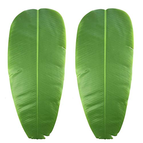 JYCRA hojas artificiales para plantas, hojas de plátano verde tropicales para decoración del hogar, cocina, fiesta, boda, juego de 2