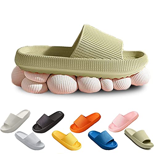 Cozislides Original - Pantuflas acogedoras con diseño de nubes originales, súper suaves, antideslizantes, unisex, suela gruesa de EVA, de secado rápido (44/45 EU, verde), verde, 44/45 EU