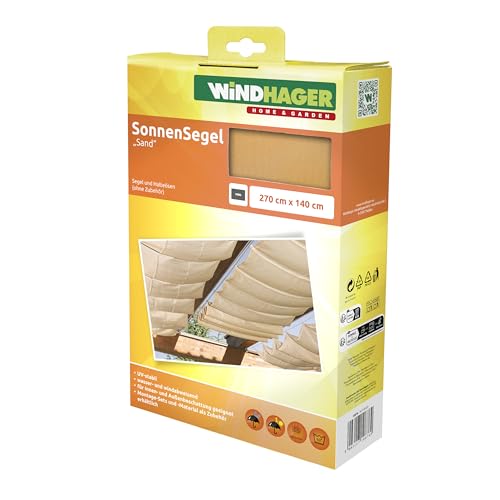Tenda Vela Parasole per tendicorda Protezione Solare pergola o Giardino dinverno 270 x 140 cm Beige 10876